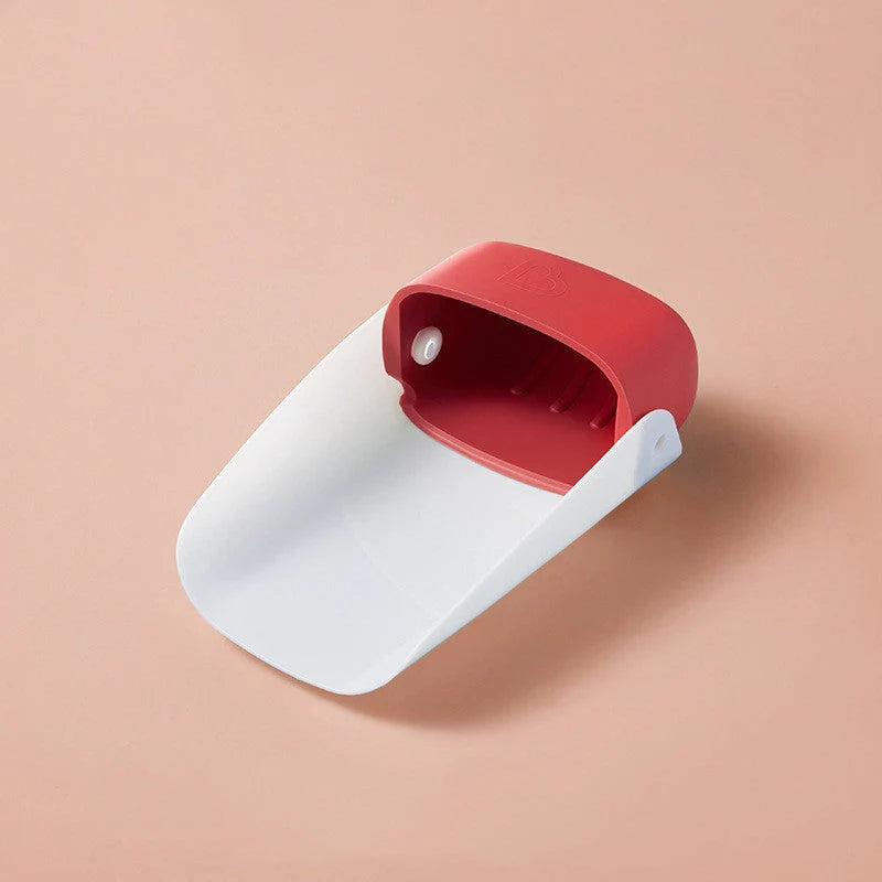 Children's Baby Faucet Extender Wash Station in blue and red, promoting safe handwashing for toddlers