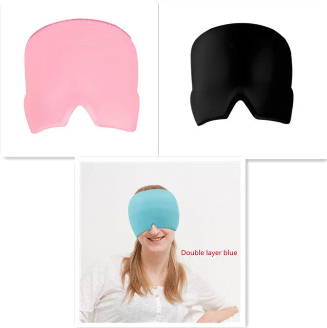 Soothing Ice Pack Eye Mask for Headache Relief - Chillable gel pack, soft fabric, customizable fit for relaxation and rejuvenation