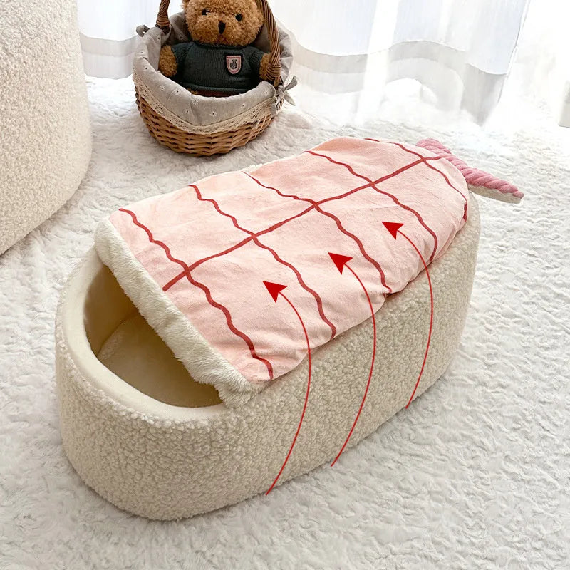 New pet nest warm sushi modeling dog mattress removable autumn winter kennel universal large small