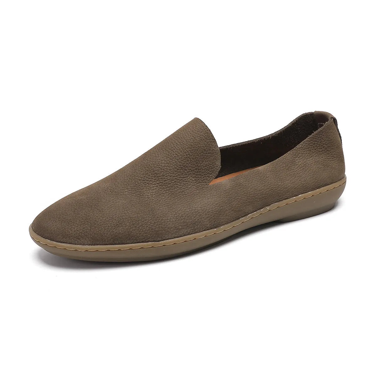 Handmade men's low-top casual shoes in first layer cowhide leather with rubber sole