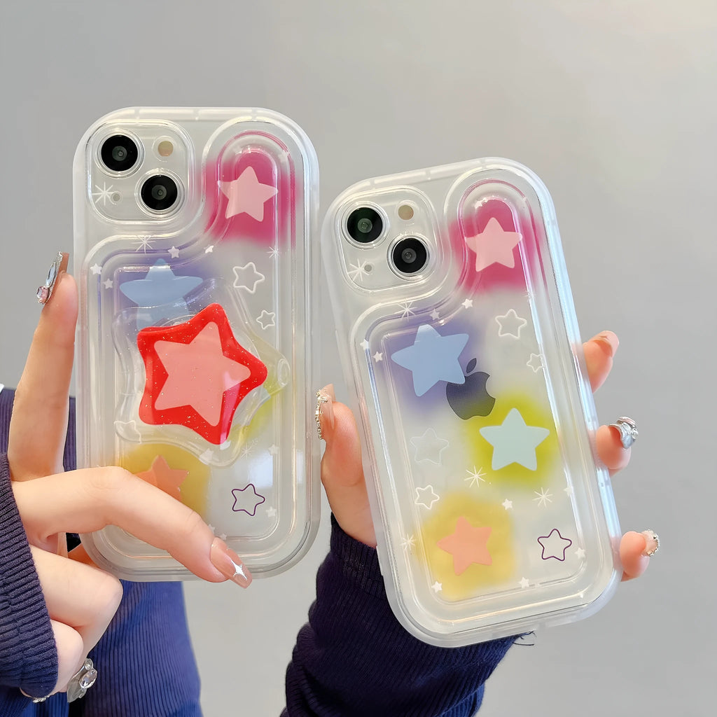 Blooming colour TPU phone case with airbag edge and XINGX bracket for iPhone 11-14 Pro Max
