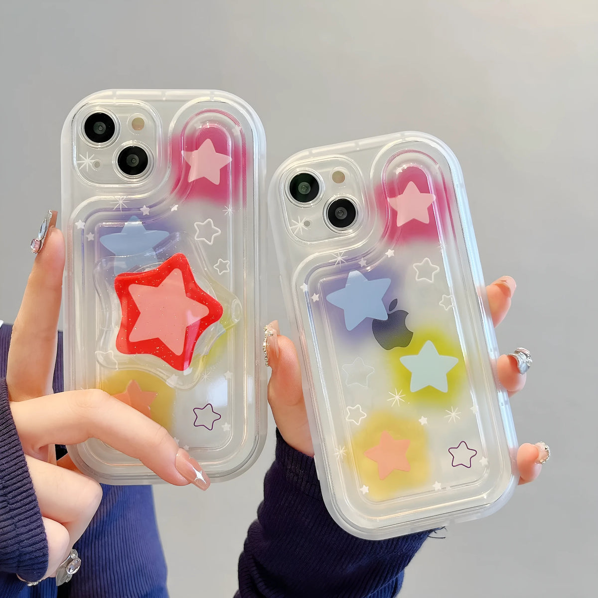 Blooming colour TPU phone case with airbag edge and XINGX bracket for iPhone 11-14 Pro Max