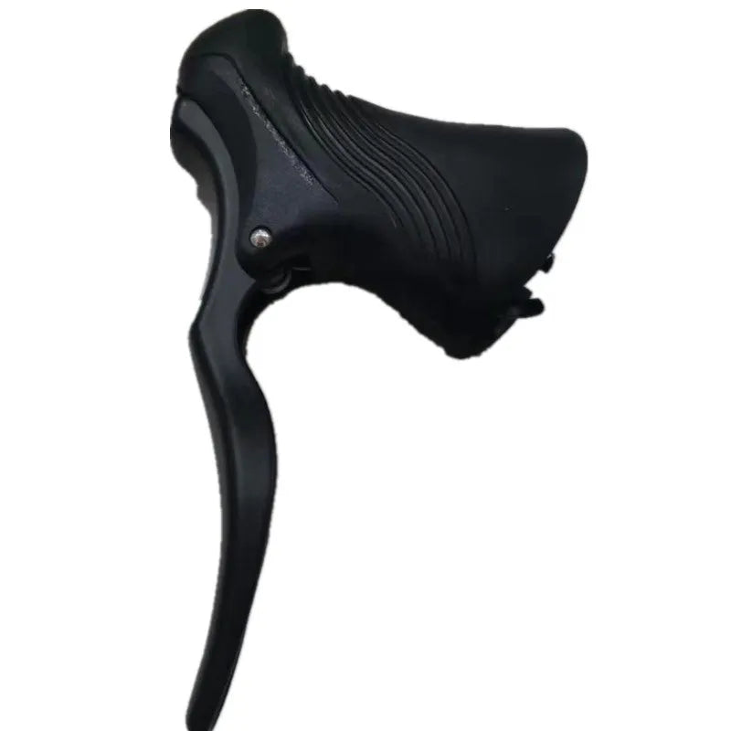 Pair of aluminium alloy road bicycle brake handles in black and black-silver colours for 22.2mm and 23.8mm handlebars.