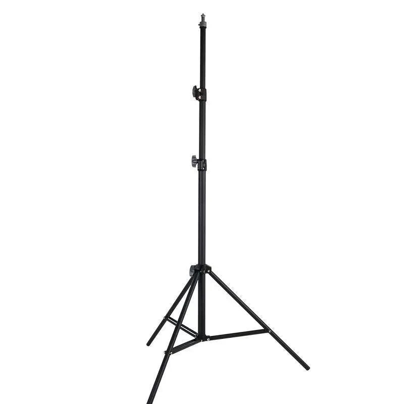 Mobile phone tripod light stand with frosted finish and phone holder attached
