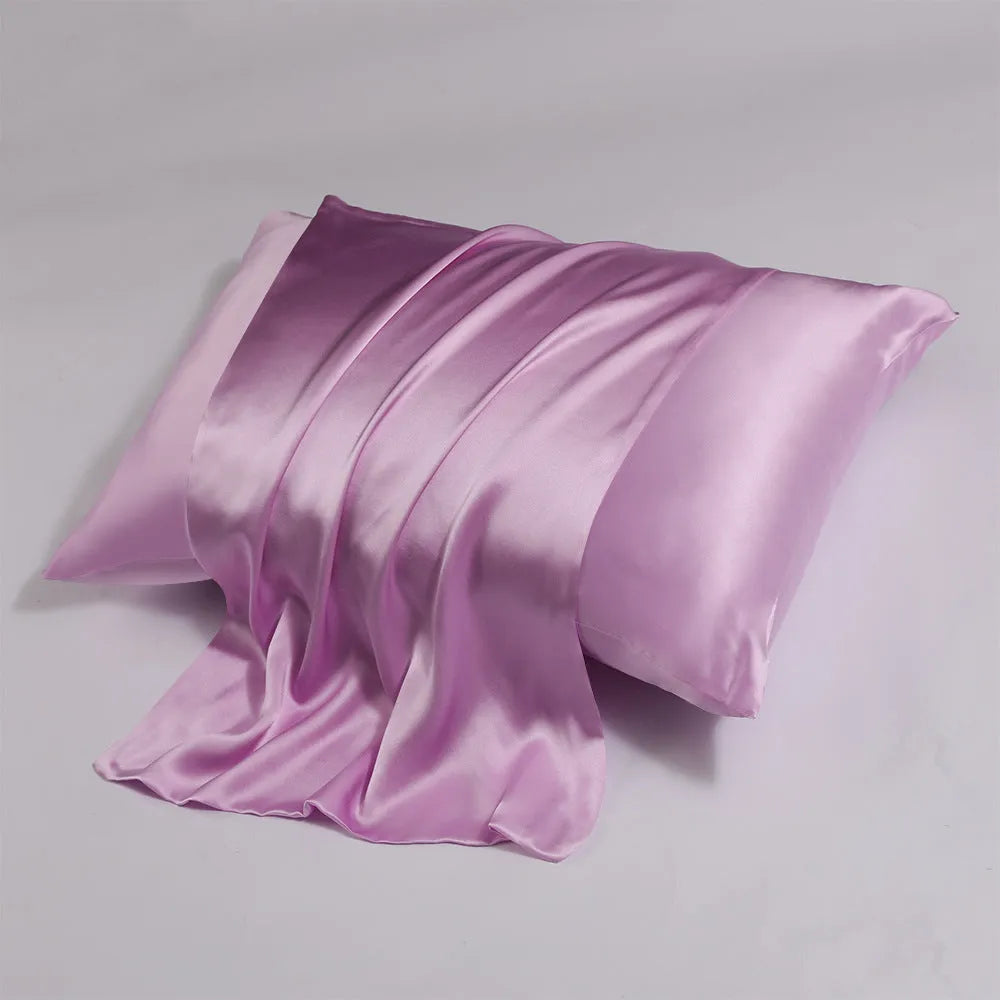 Zipper silk double-sided pillowcase in light champagne colour showing concealed zipper and mulberry silk texture