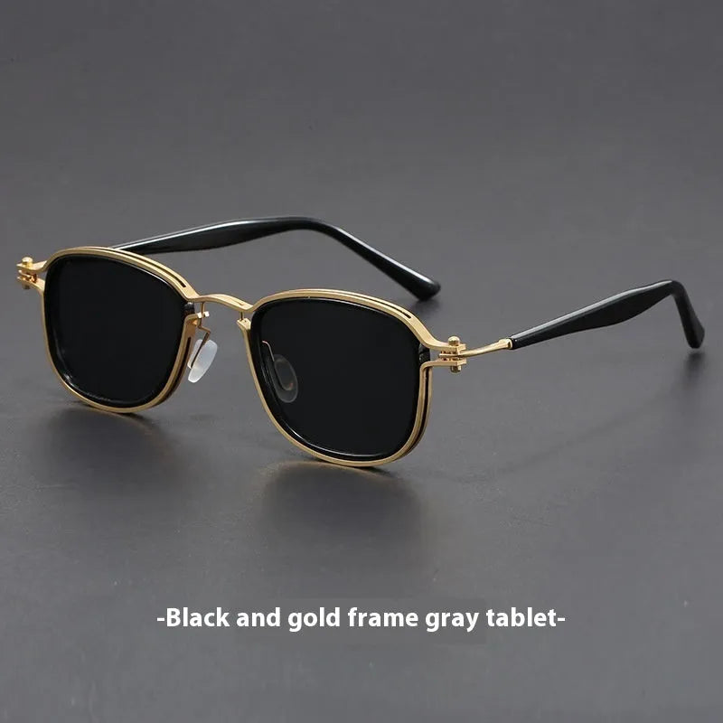 Retro square frame sunglasses with metal and plastic construction in various colour options.
