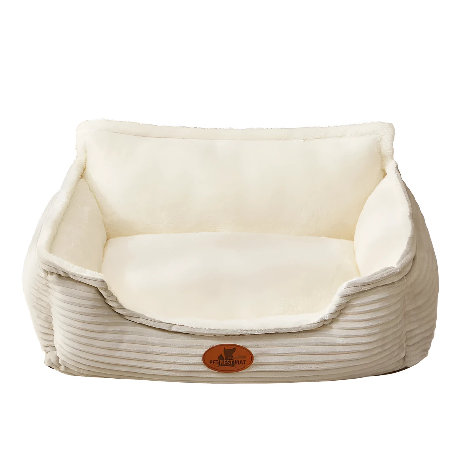 Removable cover pet bed for small medium dogs in coffee or white colour with multiple size options
