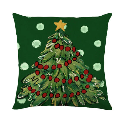 Cozy Christmas pillow covers with whimsical snowflake designs in various colors to decorate your home for the holidays.