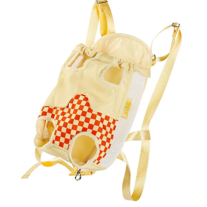 Soft non-woven polyester canvas pet backpack for cats in VC orange colour