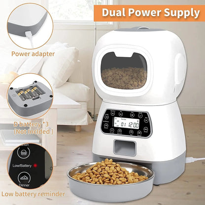 Smart APP Pet Feeder with stainless steel bowl for cats and dogs