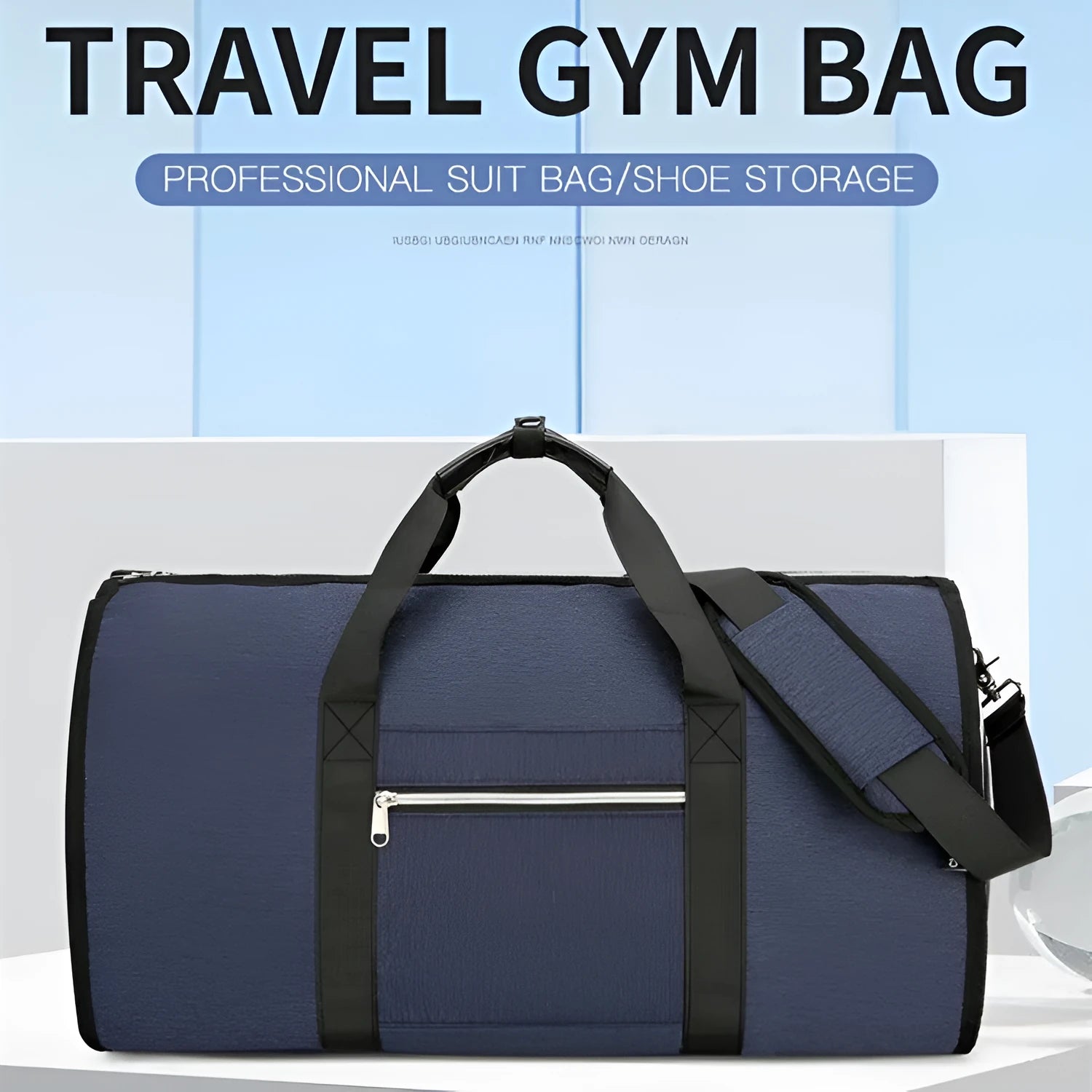 Oxford cloth storage bag with dry-wet separation compartments in grey colour option
