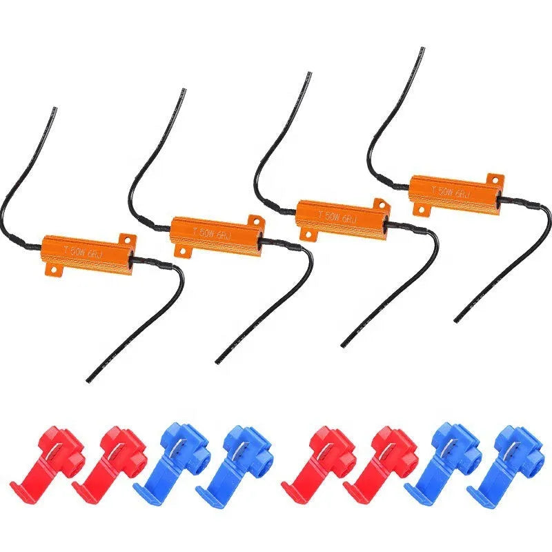 Gold aluminium case LED decoder 50W with connection clips for car lighting