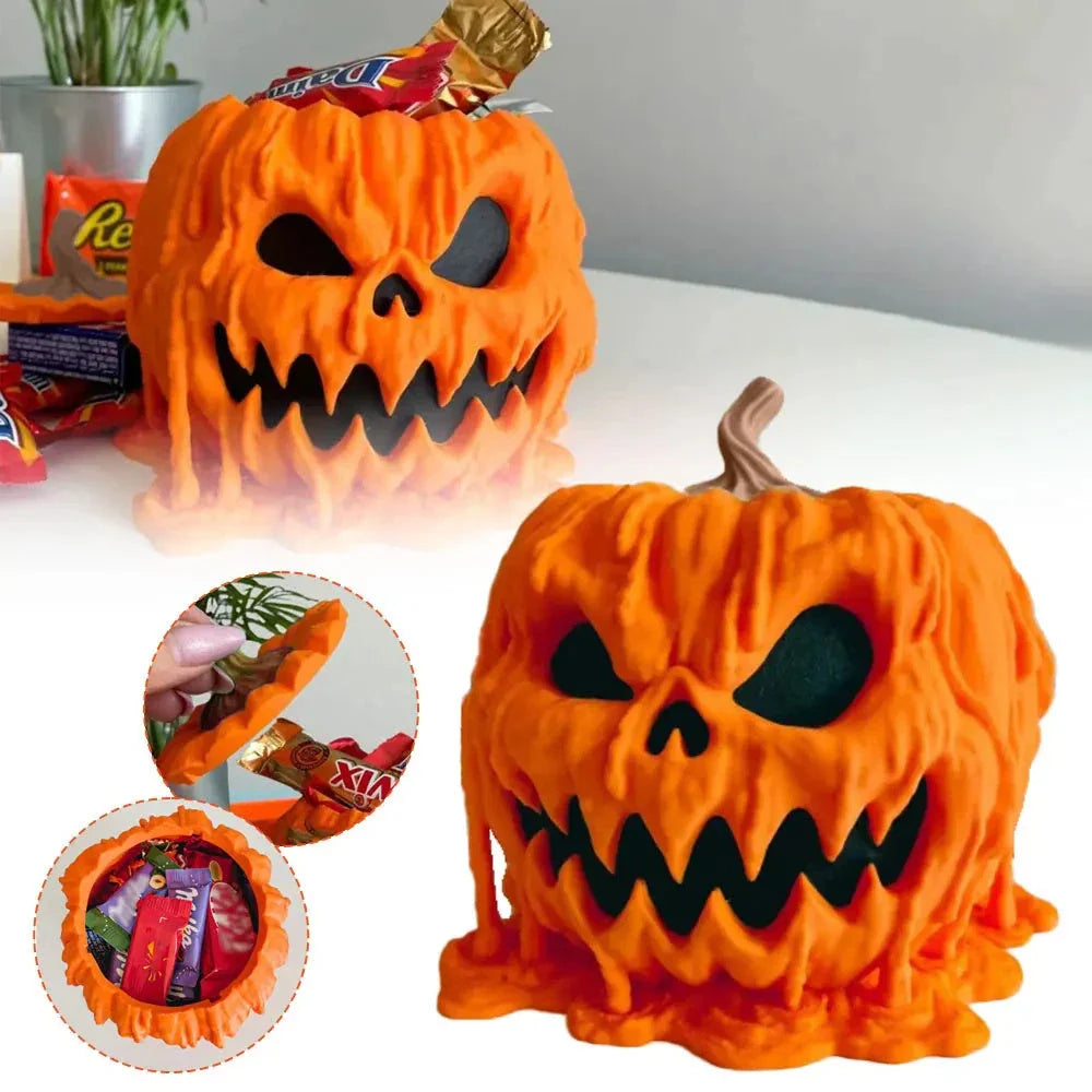 Spooky Pumpkin Candy Bowl - A Unique and Durable Halloween Decoration for Distributing Treats and Adding Festive Flair