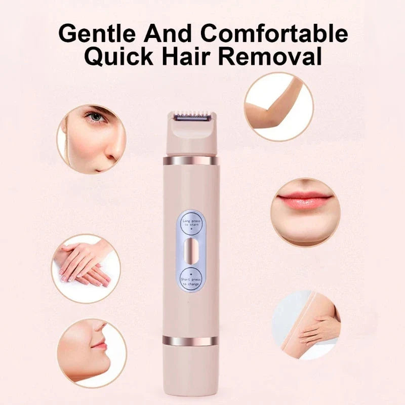 Premium electric shaver and painless women's epilator for flawless hair removal on face, underarms, legs, and bikini area