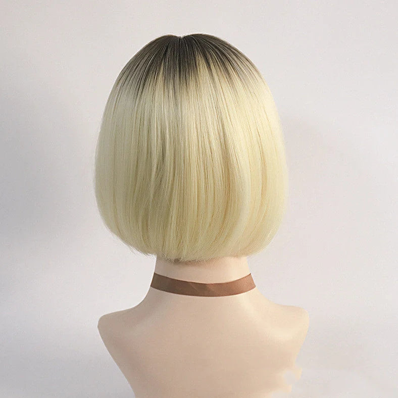 Women's wigs with medium split short bob gradient style featuring chemical fibre construction and picture colour 8219RT, offering a ready-to-wear solution for ladies seeking a bob hairstyle without salon visits