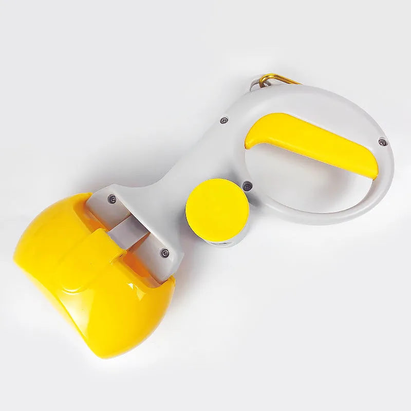 ABS plastic pet pooper scooper with integrated trash bag holder in blue colour