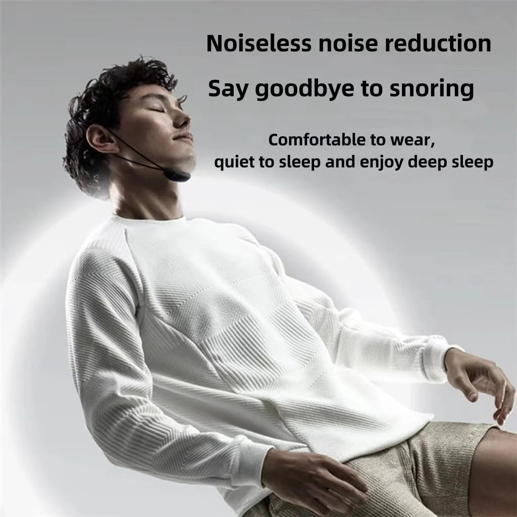Smart Anti-Snoring Device with EMS Pulse Technology in black