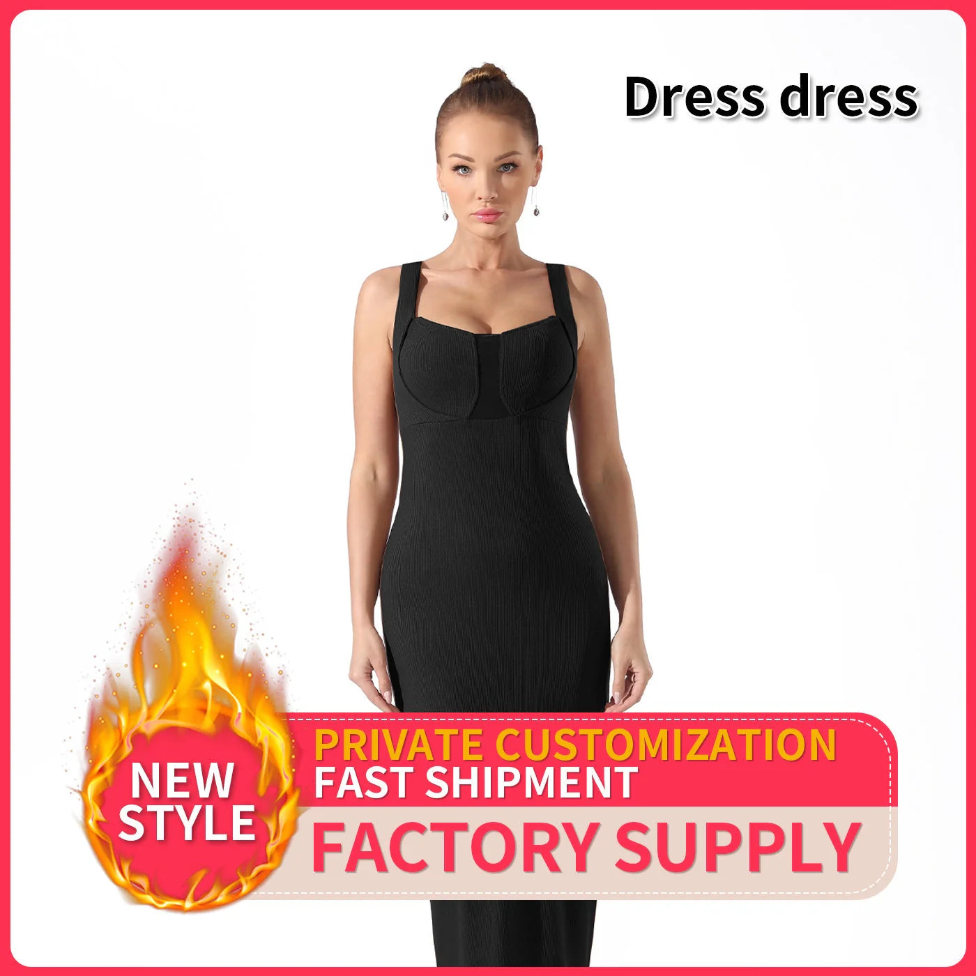 Women's lightweight polyester dress in black and coffee colours, sizes S to 3XL