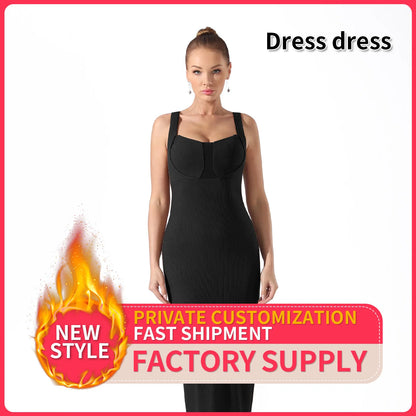 Women's lightweight polyester dress in black and coffee colours, sizes S to 3XL