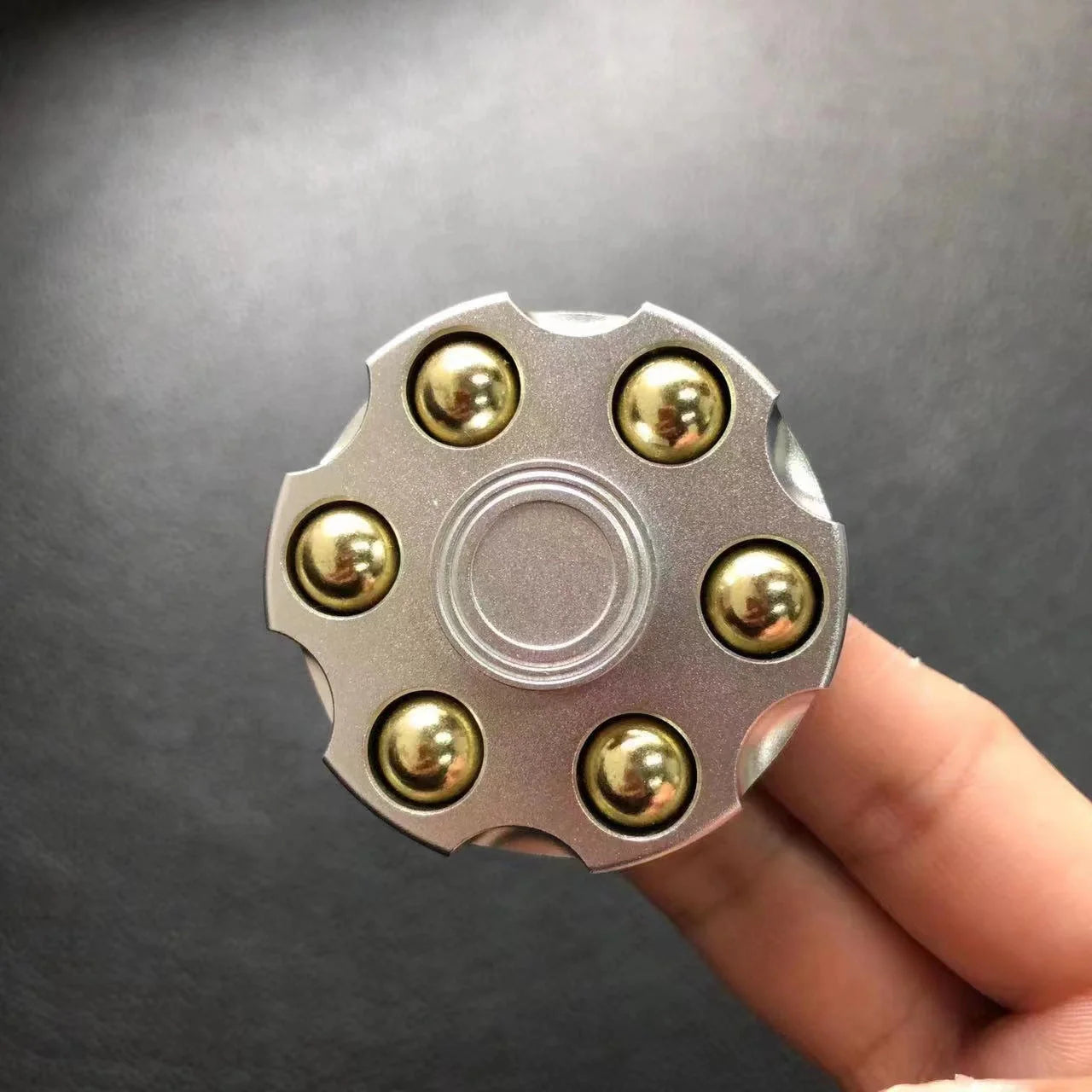 Brass gun revolver bullet fidget toy spinner with detachable rotating parts
