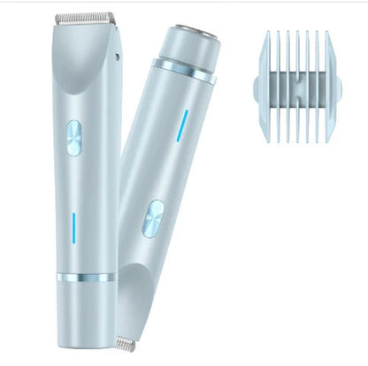 Pink USB-powered 2-in-1 hair remover for women with double head shaver