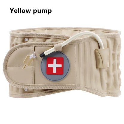 Adjustable inflatable lumbar support belt with ergonomic design for targeted back pain relief