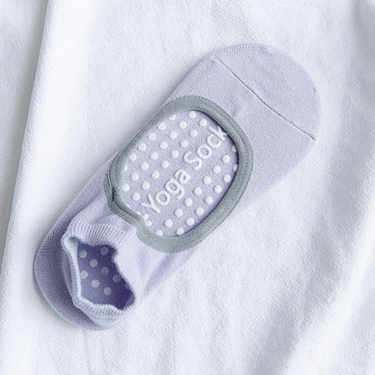 Yoga socks with silicone grip patterns on sole in bean green colour