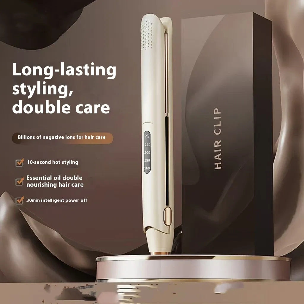 LCD screen hair straightener with temperature control in almond white colour option
