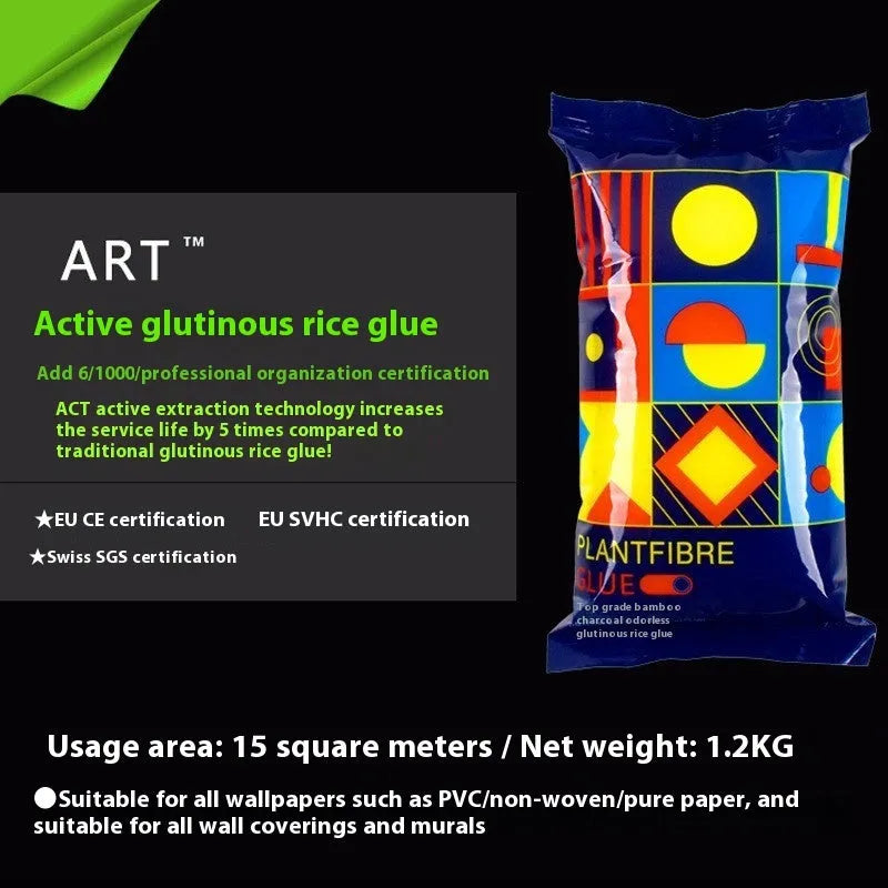 Three rolls of Glue E glutinous rice formaldehyde-free wallpaper adhesive paste.