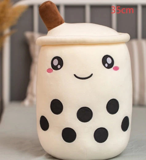 Strawberry Milk Tea Plush Boba Cup Toy in various colours and sizes