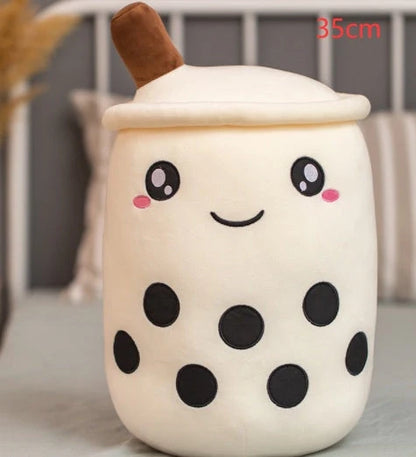 Strawberry Milk Tea Plush Boba Cup Toy in various colours and sizes