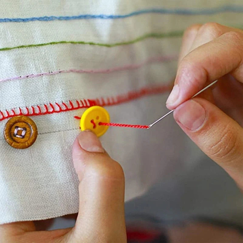 Silver hand sewing needle set with 55 pieces for DIY projects