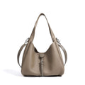 Fashion minimalist single shoulder crossbody handbag in genuine leather, bucket shape, milkshake white colour