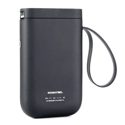D11 Bluetooth-compatible Label Printer in various colours, showcasing compact design and label examples.