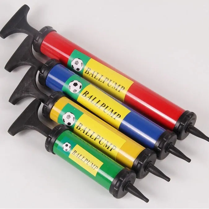 Mixed colour manual plastic pump for inflating sports balls and balloons
