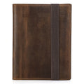 Brown Crazy Horse leather A5 notebook protective sleeve with square shape