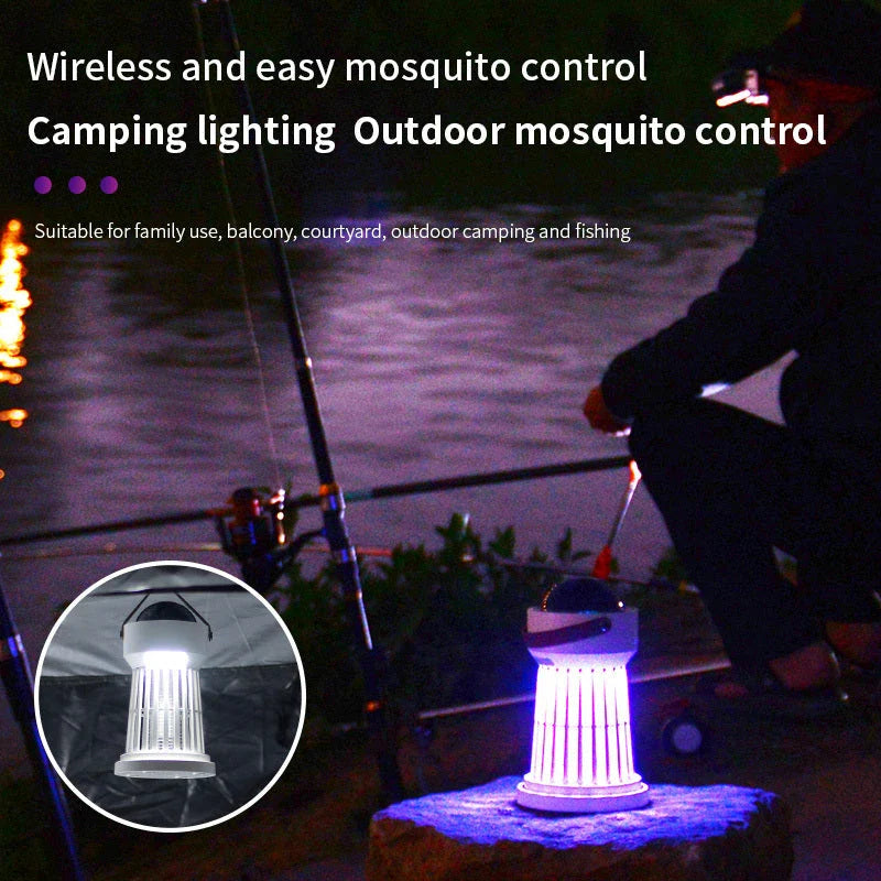 2-in-1 Mosquito Zapper and Star Projection Lamp with Folding Design for Indoor and Outdoor Use