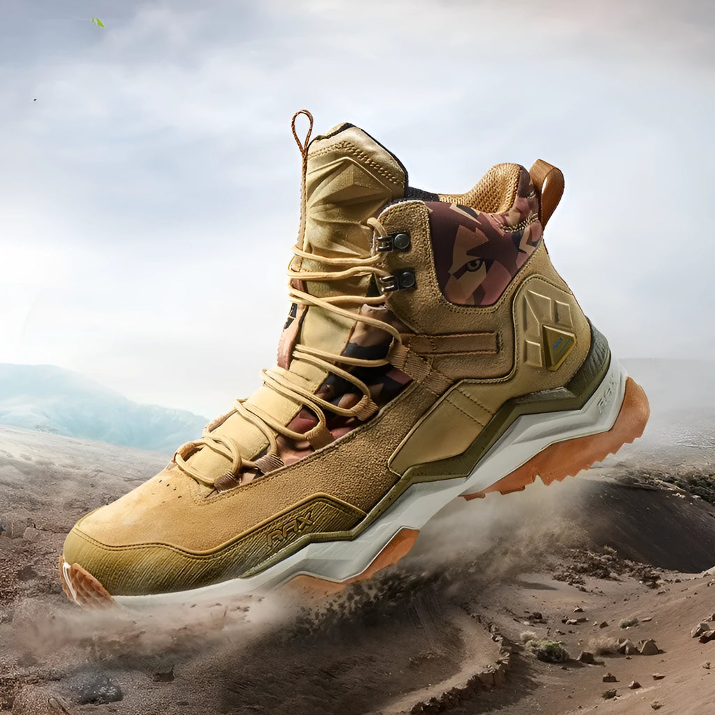 Waterproof non-slip high top hiking shoes for men and women in carbon black colour