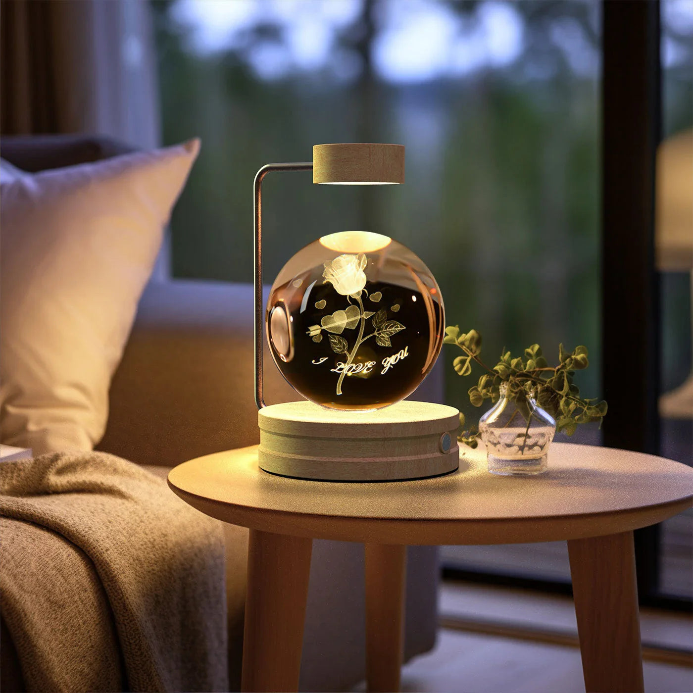 Dazzling crystal ball nightlight with captivating cosmic designs, creating a warm, soothing ambiance in your home