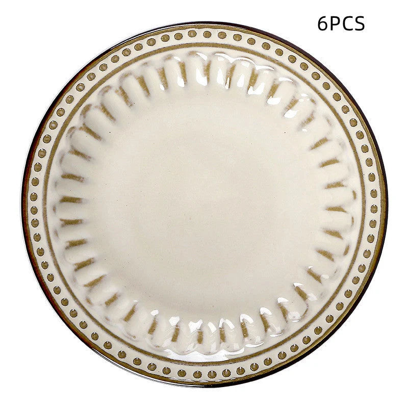Ceramic Western Food Plate Set of 6 for versatile dining
