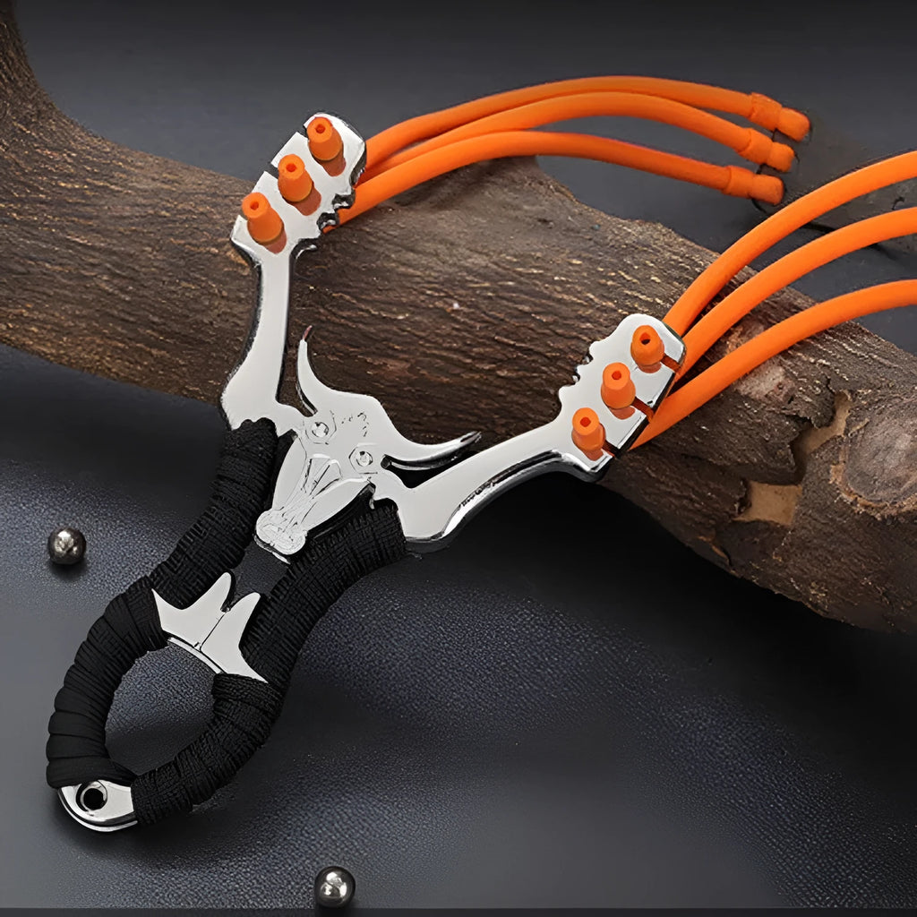Traditional zinc alloy Dawei slingshot for outdoor precision target shooting.