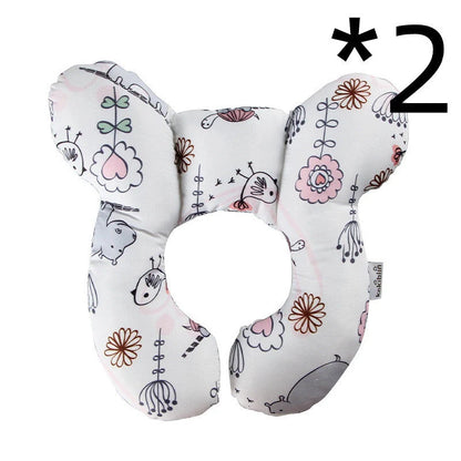U-shaped baby head support pillow in various styles for car safety seats