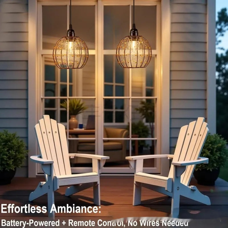 Outdoor waterproof camping chandelier with iron construction and American style design