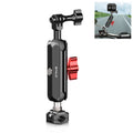 Aluminium alloy motorcycle CNC bracket for sports camera with pipe clamp mount in bare metal finish