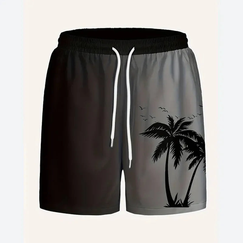 Men's loose fit casual sport pants shorts in polyester fabric for summer beach wear