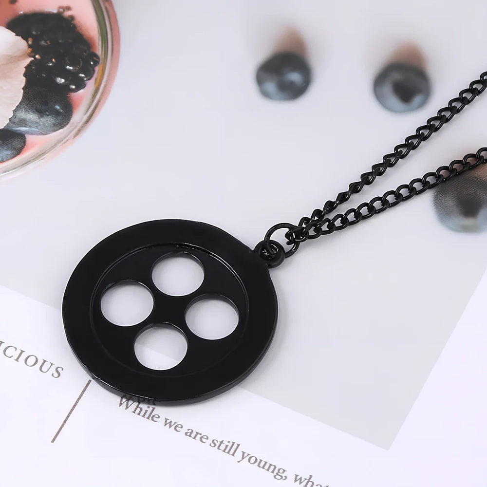 Unisex black key pendant necklace with star details on alloy chain, electroplated for durability, 45-50cm length