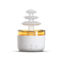 White cloud-shaped humidifier with colourful LED lights and mist output