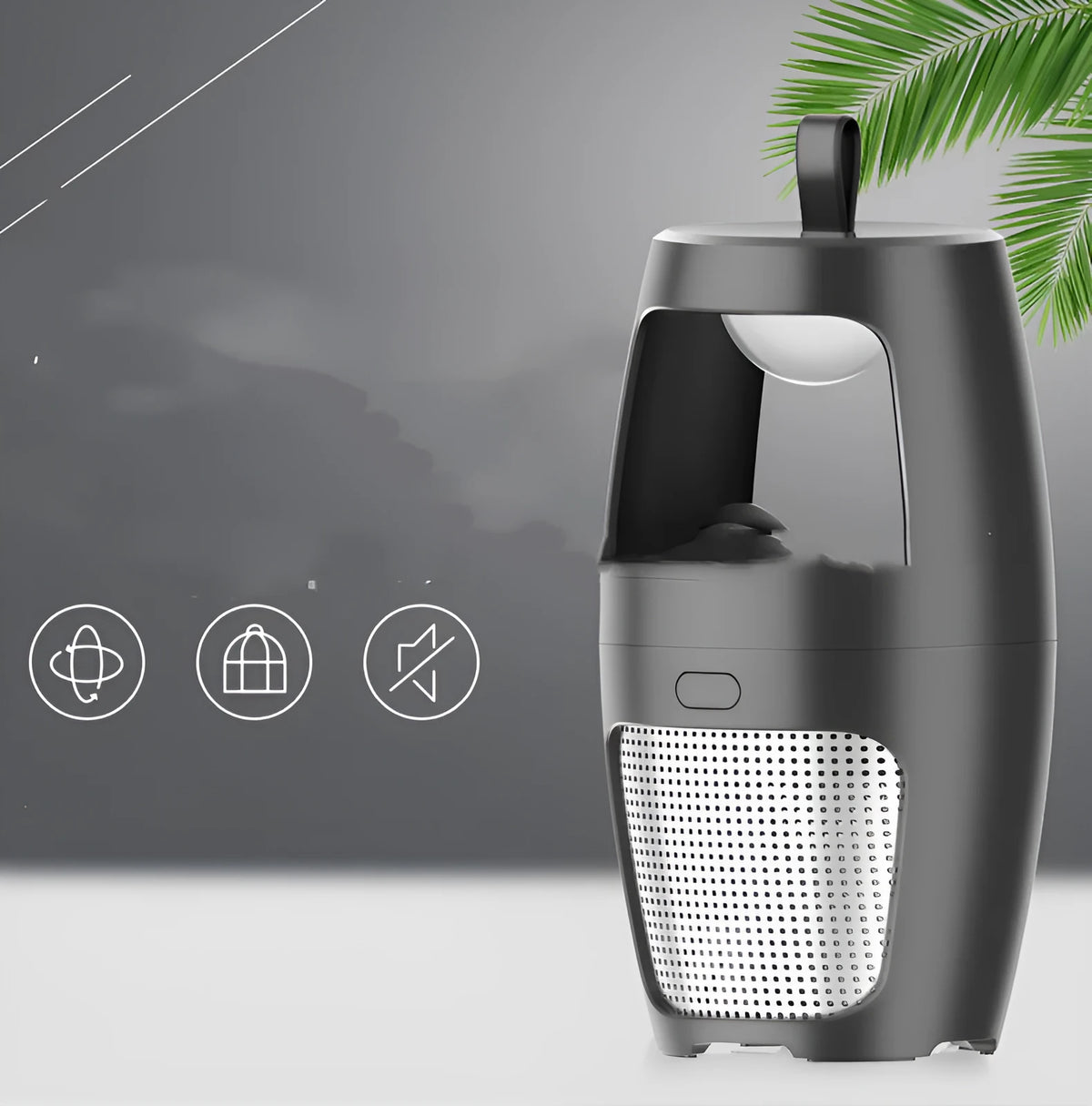 Inhalation mosquito killer lamp in black or white with USB charging port and compact design