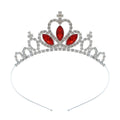 Gold electroplated alloy princess crown tiara with crystal accents for girls birthday parties