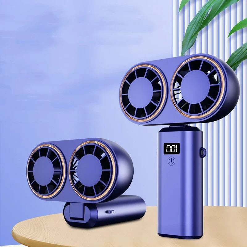 Compact, foldable USB-powered handheld fan with 5 adjustable speed settings and wide wind coverage for personal cooling anywhere